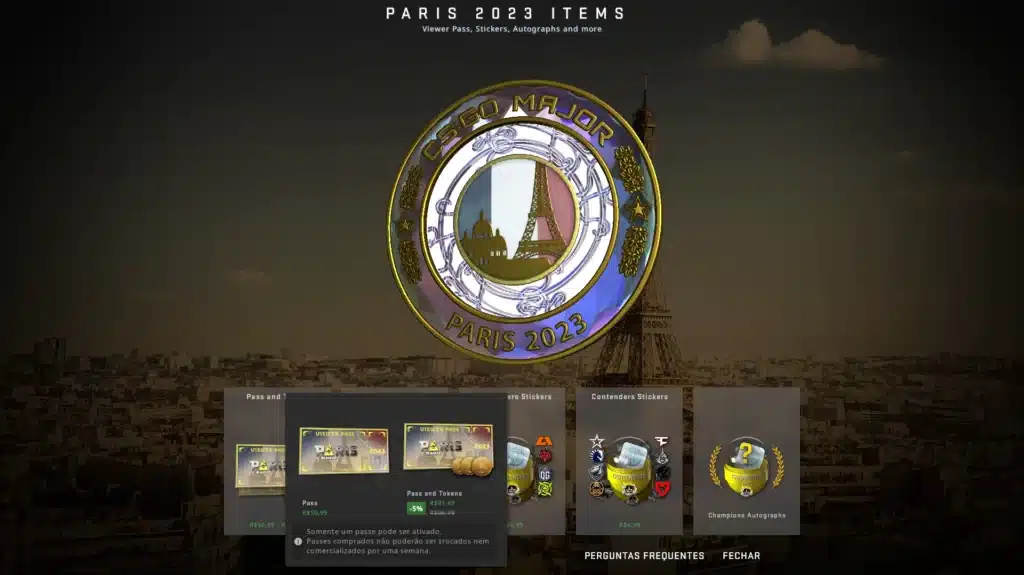Como Comprar Passe do Major Paris 2023