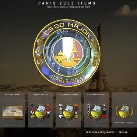 CSGO lança passe do Major Paris 2023, tokens e adesivos