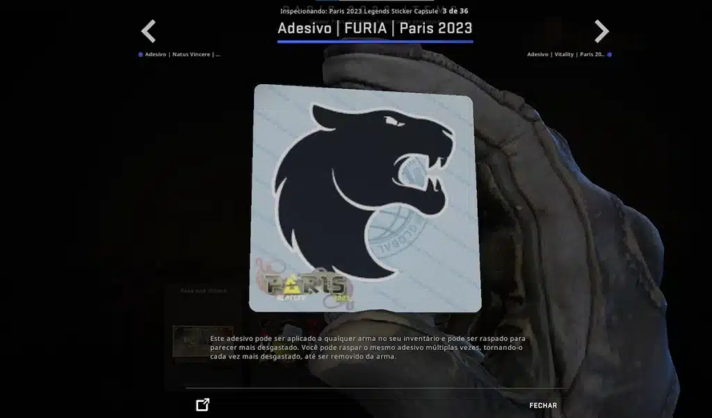 Major Paris 2023 - Stickers da Furia