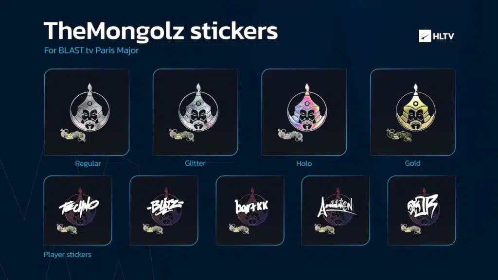 The Mongolz Stickers do Major Paris 2023